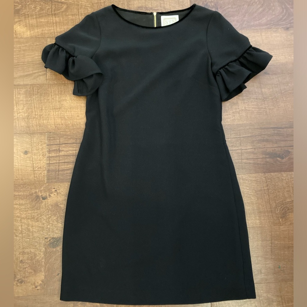 Sail to Sable LBD Ruffle Sleeve Mini Dress Old Money Style Timeless Women’s 6